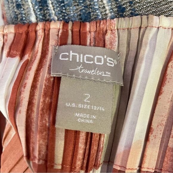 Chico's Travelers Cardigan Longline Open Front Jacket Pink White Size Large - Picture 9 of 12